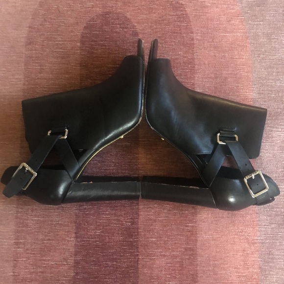 Lauren Ralph Lauren Genuine Leather Peep Toe Strappy Fall Heels - Picture 4 of 12